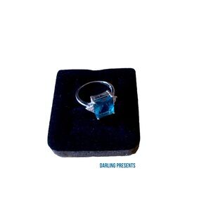 Gemstone Cocktail Ring Women Color Blue Size 7